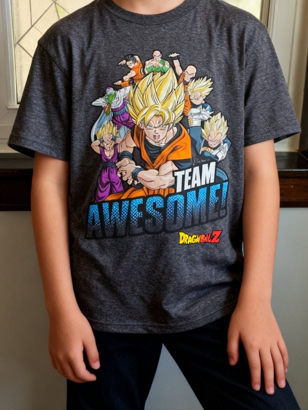Dragon Ball Z 'Team Awesome' Kids Graphic Tee - Charcoal